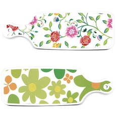 ROEM DESIGN 盛盤砧板 2入 floral 連翹板套組, floral 連翹板, 浪漫玫瑰板, 1套