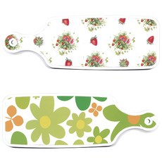 ROEM DESIGN 上菜砧板 2p floral 迎春花板套組, floral 迎春花板, 草莓藝術圖案板, 1套
