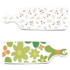 Roem Design 上菜砧板 2入 floral 連翹花板組, floral 連翹花板, 長短色花莛板, 1套