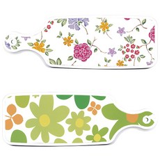 Loem Design floral 迎春花托盤砧板 2件組, floral 迎春花砧板, 浪漫紅 floral 白色砧板, 1套