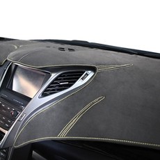 BORN TO ROAD 麂皮絨防滑儀表板避光墊 灰色布料 + 檸檬黃縫線, 新款Accent 2011年~(Navi One上置導航)