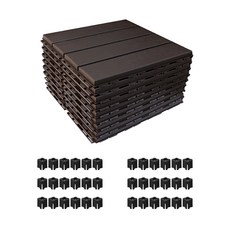 Oheim 藝術預製地板 9p + 防滑墊 36p, 巧克力棕色, 1組