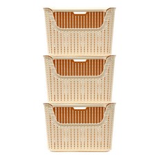 Oheim 籐編彩籃 25L x 3p, 1個, 乳白色