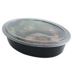 TINA PICNIC 橢圓形飯盒 黑色, 1件, 10個