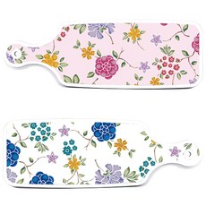 로엠디자인 서빙 도마 보드 2p 로맨틱 블루 floral 화이트 세트, 로맨틱 블루 floral 화이트, 로맨틱 레드 floral 연 분홍색, 1세트