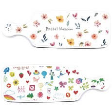 Roem Design 上菜砧板 2入 水彩藝術板夾組, 水彩藝術板夾, 精美花卉圖案板, 1套