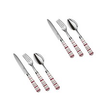 퀴드노비 디너 포크 나이프 3종 2인세트, 산타크루즈 레드, 테이블 나이프 2p + 스푼 2p + 포크 2p, 1개