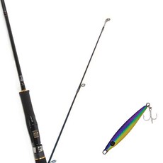 Won Da Avalon捲線式擬餌釣魚竿 662ML+Damiki Bahlai Metajig勺型擬餌 14g 002 COBALT GOLD, 1套