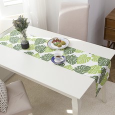 Casa L 龜背芋桌旗, 綠色, 6人(32 x 210 cm)