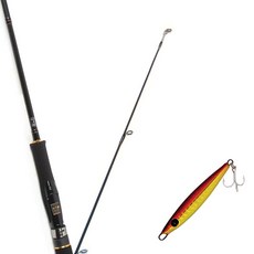 Won Da Avalon捲線式擬餌釣竿 702M+Damiki Balhae Metajig勺型擬餌 14g 011 FIRE GOLD, 1套