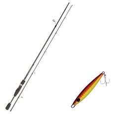 Youngkwu產業Blue Force Star Gen Lure釣魚竿 S68M+Damiki BOLGA METAL JIG湯匙型誘餌 14g 011 FIRE GOLD, 1套