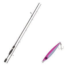 Youngkwu產業Blue Force Star Gen Lure釣魚竿 S68M+Damiki Balhae金屬亮片餌 7g 005 PINK, 1套