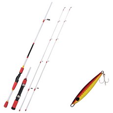 Apis Bass Game XT Multi Lure 釣魚竿套組白色 + 羅望子 Balhae Metajig Spoon Lure 14g 011 FIRE GOLD, 1套