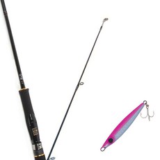 Won Da Avalon捲線式擬餌釣魚竿 662ML+Damiki Bahlai Metajig勺型擬餌 14g 005 PINK, 1套