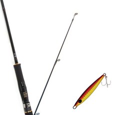 Won Da Avalon捲線式擬餌釣竿 702M+Damiki Balhae金屬亮片擬餌 7g 011 FIRE GOLD, 1套