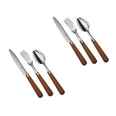 퀴드노비 디너 포크 나이프 3종 2인세트, 코르시카 미디움 브라운, 테이블 나이프 2p + 스푼 2p + 포크 2p, 1개