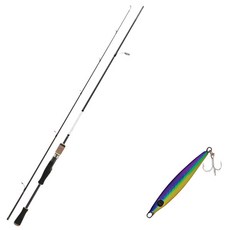 Aomax Therapist Bass Lure釣魚竿 S-662ML+Damiki Balhae金屬亮片餌 7g 002 COBALT GOLD, 1套