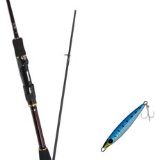 Won Da Besta Spinning擬餌釣竿 662ML+Damiki Balhae金屬亮片擬餌 7g 014 SPOT BLUE SILVER, 1套