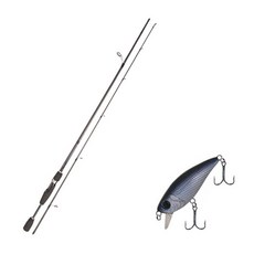 Youngkwu產業Blue Force Star Zen誘餌竿 S66ML+Damiki Mu 45 SP硬體誘餌 012H BLACK HOLO, 1套