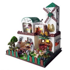 FENGZI JS DIY模型場景風車房子 FZ0259, 混色