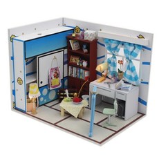 FENGZI JS DIY 디오라마 Mini blue house FZ0269, 혼합 색상, 1개