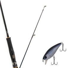 Wonda Avalon 紡車路亞釣竿 662M + Damiki Mew 45 SP 硬餌路亞 012H BLACK HOLO, 1套