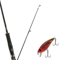 Won Da Avalon捲線器擬餌釣竿 702M+Damiki Mu 45 SP硬餌擬餌 216H APACHE, 1套