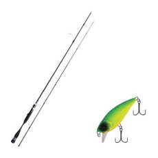 Aomax Neo黑色捲線器型擬餌釣竿 S-662ML+Damiki Mu 45 SP硬餌擬餌 206D MAT TIGER, 1套