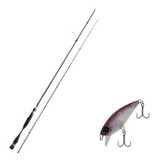 Aomax Neo黑色捲線器型擬餌竿 S-702ML+Damiki Mu 45 SP硬餌擬餌 217H BLACK GHOST, 1套