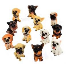 GANGQIANG JS模型場景小狗道具 12入組 GQ0320, 混色