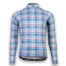 세컨윈드 남녀공용 마드라스 파스텔 긴팔 자전거 저지 JL181