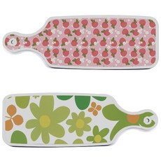 Loem Design 上菜砧板 2入 floral 連翹黃色套組, floral連翹黃色, 粉紅水蜜桃, 1套