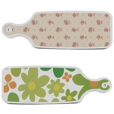 로엠디자인 서빙 도마 보드 2p floral 개나리 세트, floral 개나리, 담황색꽃다발, 1세트