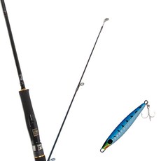 Won Da Avalon擬餌竿 662ML 旋轉式+Damiki金屬亮片 高麗 14g, 014 現貨藍銀