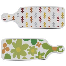 Loem Design 上菜砧板 2入 floral 連翹花套組, floral 連翹花, 松木白, 1套