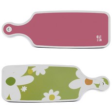 Roem Design 上菜砧板 2入 floral design白色連翹 套組, floral design白色連翹, 粉紅色, 1套