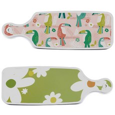 ROEM DESIGN 上菜砧板 2p floral design白色連翹 套組, floral design白色連翹, 九官鳥粉紅, 1套