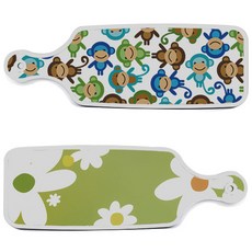 ROEM DESIGN 上菜砧板 2件組 floral design白連翹花套組, floral design白連翹花, 猴子, 1套