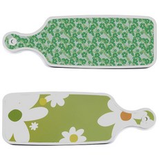 Roem Design 上菜砧板 2入 floral design白連翹花 套組, floral design白連翹花, 綠色鳳仙花, 1套