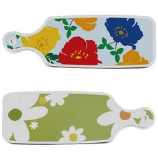 Roem Design 盛盤砧板 2件組 floral design白色連翹套組, floral design白色連翹, 菊花藍綠色, 1套