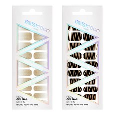 BABACOCO 凝膠美甲貼片 亮片漸層 + 混搭 Techno, 淺棕色, 1.時尚黑, 1個