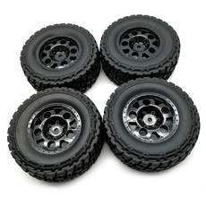 Austar 3005A 1/10 Rubber Tire with Plastic Hub for 1:10 Short Course Truck RC 휠 4p, 4개입