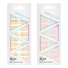 BABACOCO 凝膠美甲貼片 透視鑽石網格 + 混搭鑽石鍊條, 金色, 1.寶寶粉, 1個