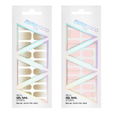 BABACOCO 凝膠指甲貼片 亮片漸層 + 混搭鑽石鍊, 淺棕色, 1.嬰兒粉, 1個