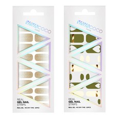Babacoco 凝膠指甲貼 亮片漸層 + 混搭愛心月牙, 淺棕色, 卡其色, 1個
