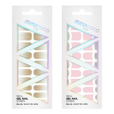 Babacoco 凝膠美甲貼片 亮片漸層 + 混搭月牙亮片, 淺棕色, 2.嬰兒粉, 1個