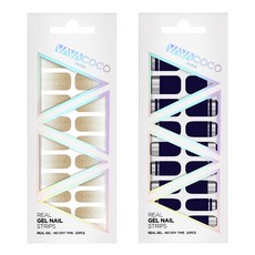 BABAKOKO 凝膠美甲貼 亮片漸層 + 混搭鏡面, 淺棕色, 1.藍莓海軍藍, 1個