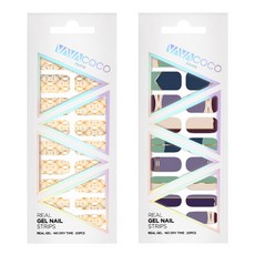 BABACOCO 凝膠美甲貼 鏤空鑽石網格 + 混搭可愛雙色, 金色, 1.薄荷綠, 1個