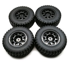 Austar 3005 1/10橡膠胎與塑膠輪轂 1:10短途卡車RC車輪 4入, 單色, 4件