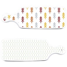 Roem Design 上菜砧板 2件組 簡約圖案套組, 簡約圖案, 松木白, 1套